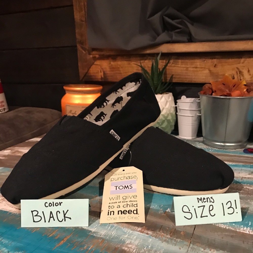 Black toms men’s size 13